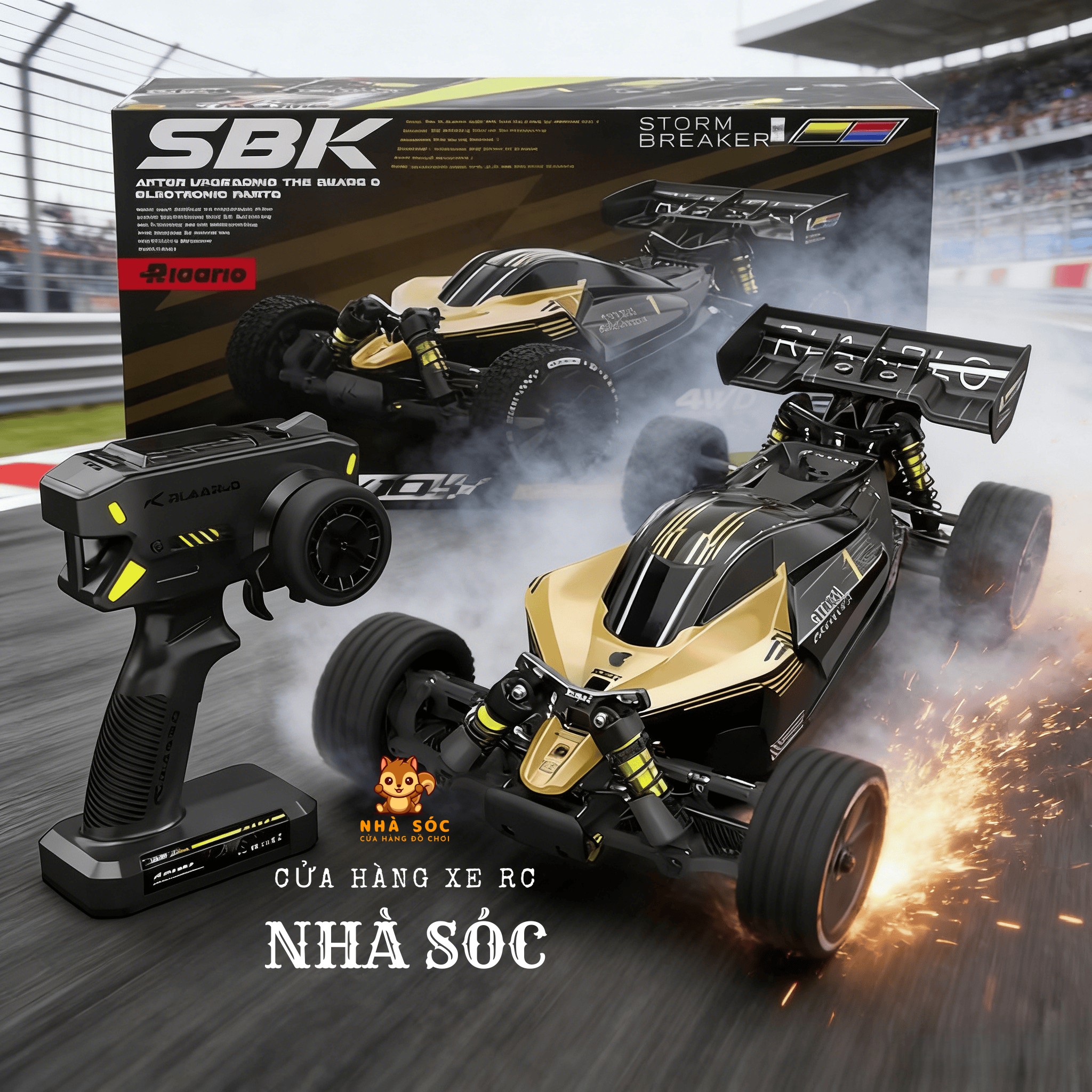 Rlaarlo SBK10 Xe Đua Điều Khiển Từ Xa Phiên Bản Carbon Fiber, Tỉ Lệ 1/10, Không Chổi Than Brushless