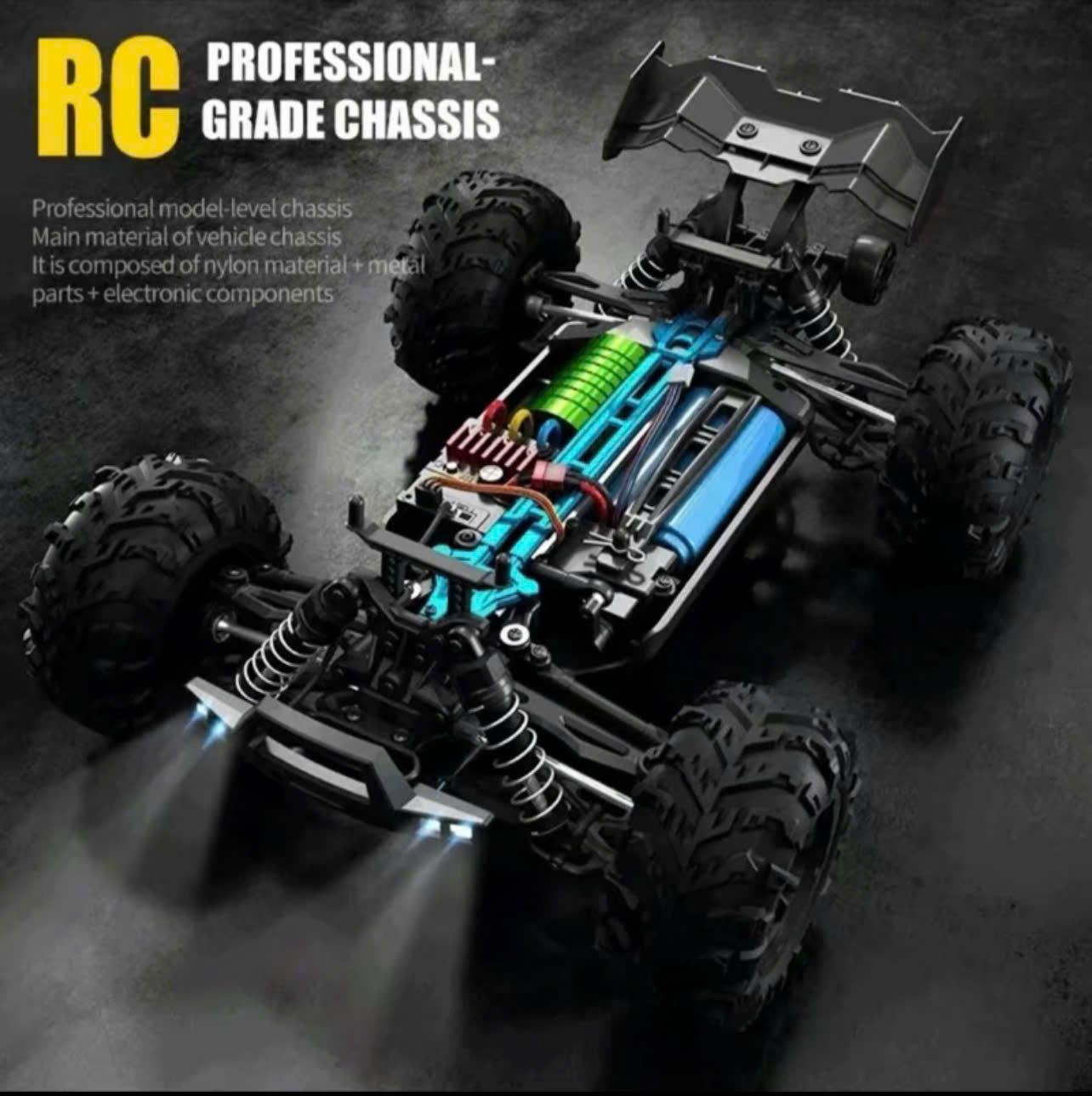 Xe Đua Địa Hình Q170B Pro Drive SCY Điều Khiển Tốc Độ Cao 70km/h, Không Chổi Than 4000kv 4WD, Tỉ Lệ 1/16 - Ảnh 14