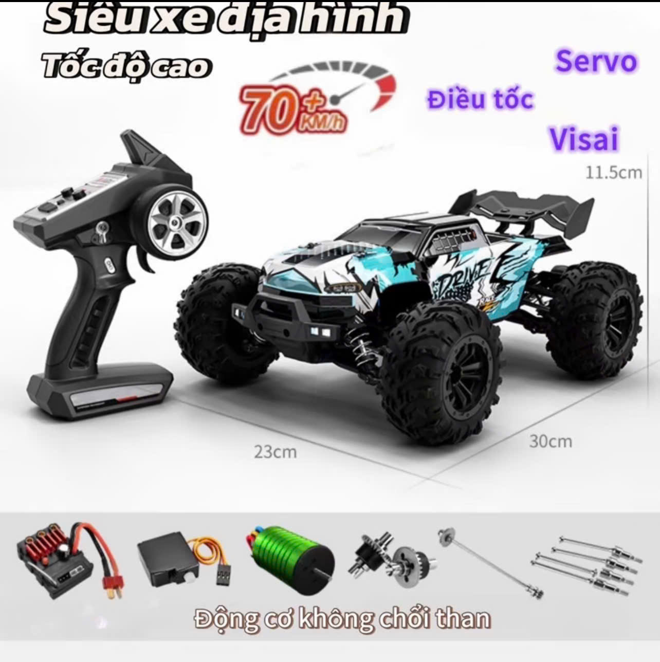 Xe Đua Địa Hình Q170B Pro Drive SCY Điều Khiển Tốc Độ Cao 70km/h, Không Chổi Than 4000kv 4WD, Tỉ Lệ 1/16 - Ảnh 13