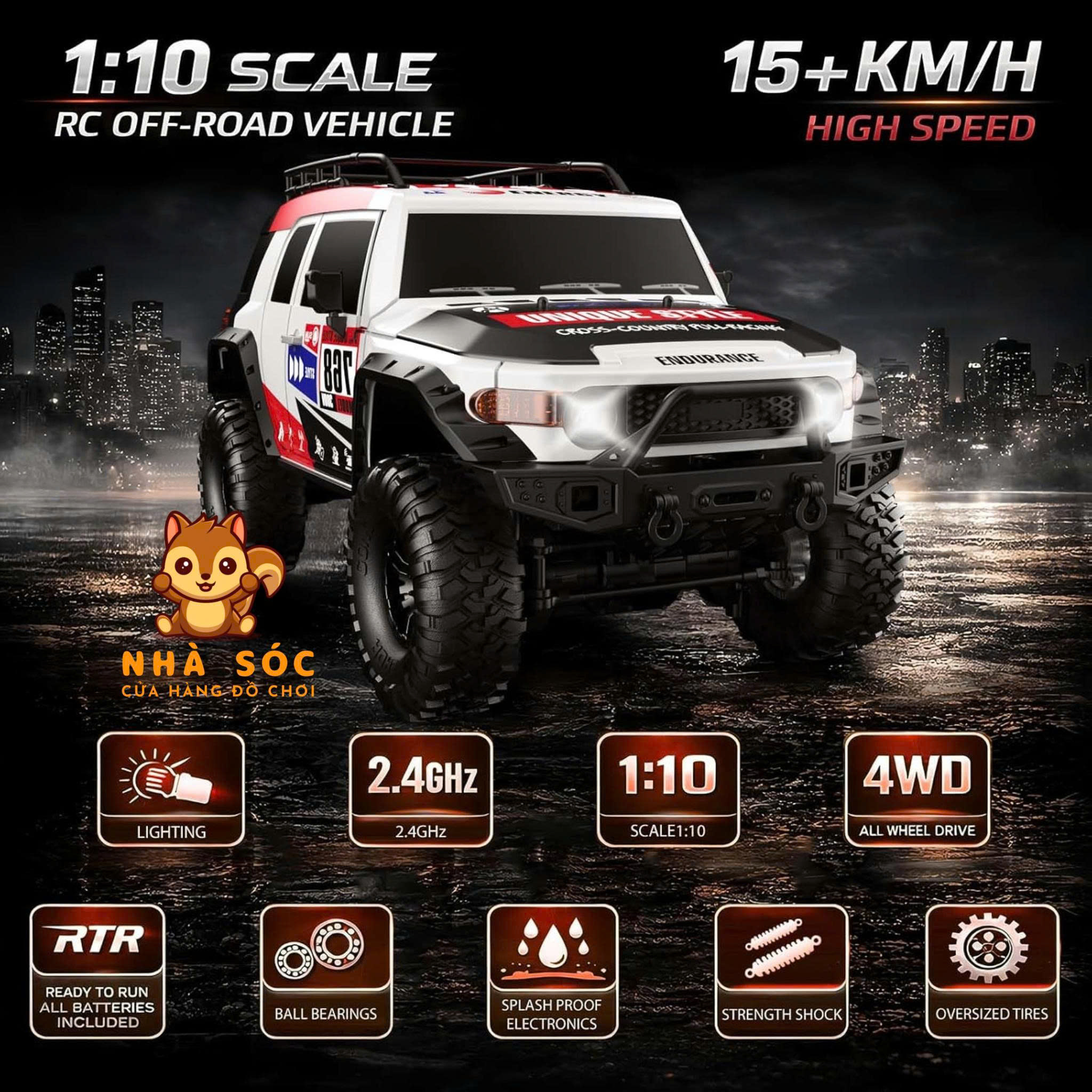 HB-ZP1008 – Xe Ô Tô Địa Hình Điều Khiển Từ Xa 4WD Cực Chất - Ảnh 2