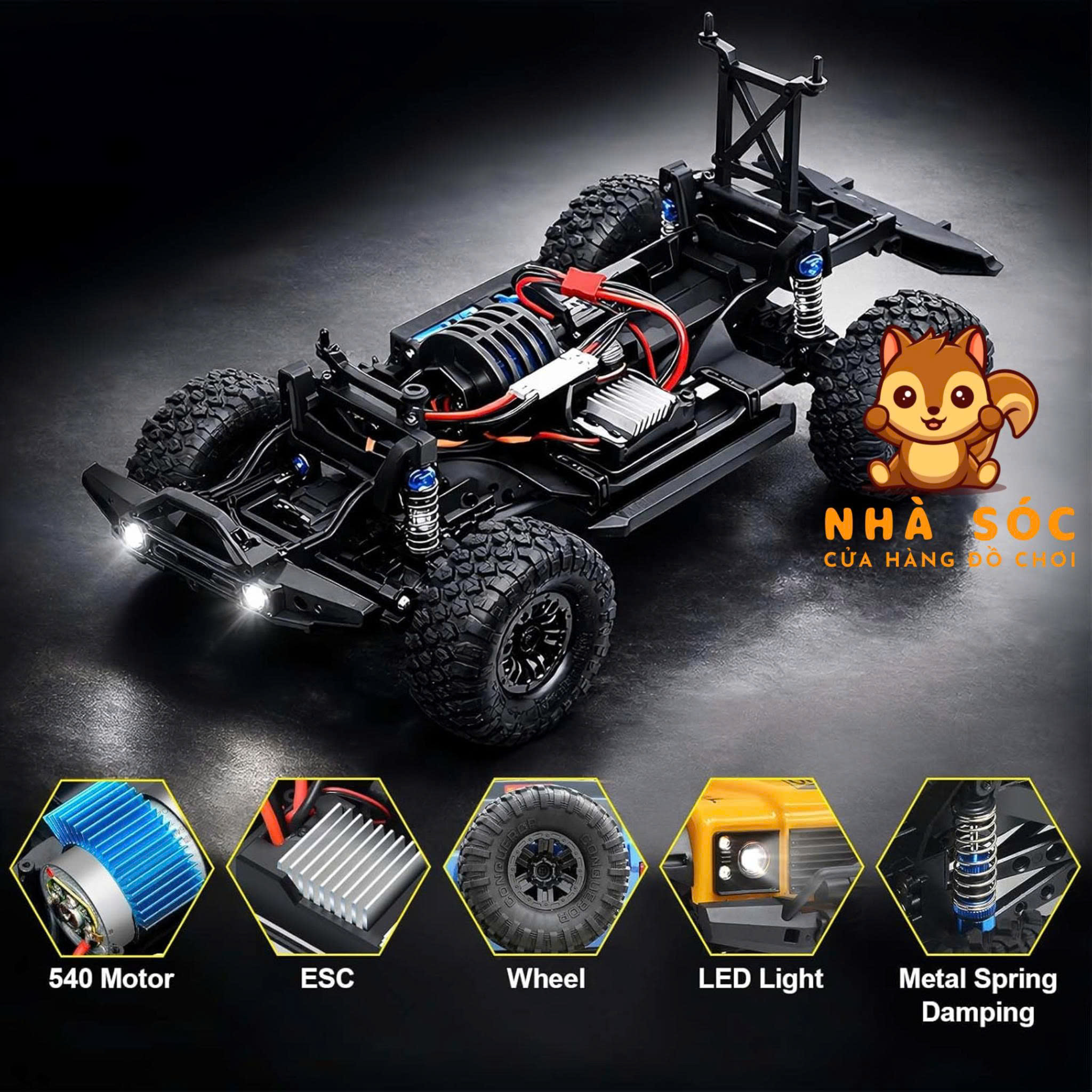 HB-ZP1008 – Xe Ô Tô Địa Hình Điều Khiển Từ Xa 4WD Cực Chất - Ảnh 6