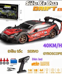 Alternative view of Siêu Xe đua Drift car racing tỉ lệ 1:16 tốc độ cao 40 km/h servo đánh lái esp gyro tích hợp đèn trước và xi nhan sau dùng pin sạc tặng 4 bánh điều khiển tốc độ cao và servo drift mượt